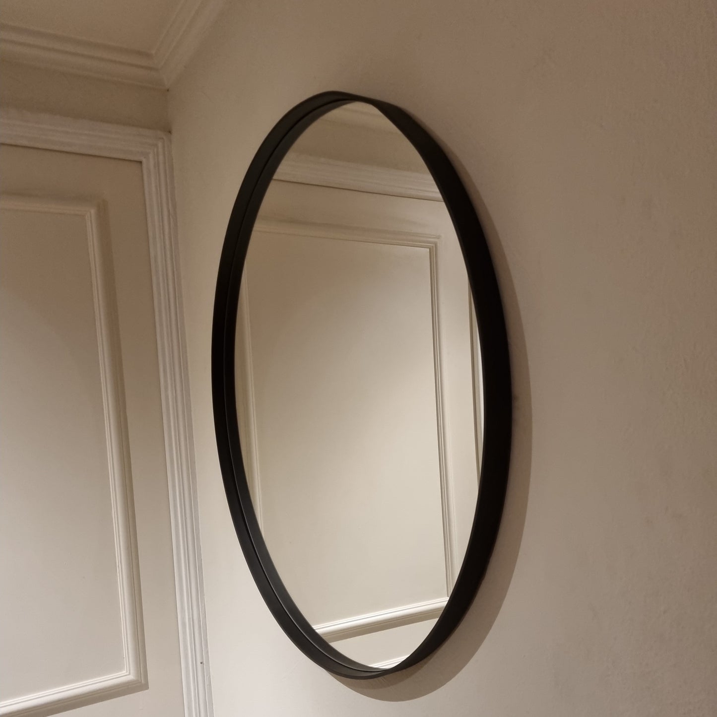 Espejo Redondo Pared - Modelo Negro 60cm