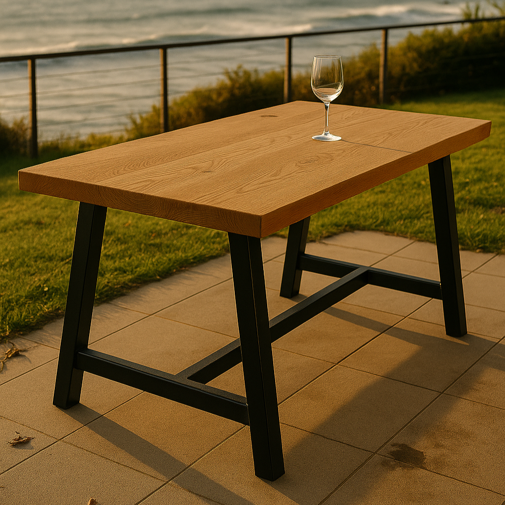 Mesa Comedor Terraza - Fierro Madera - 200x90x78