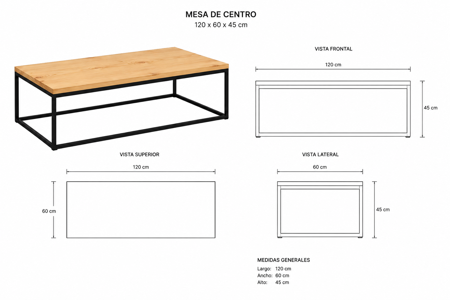Mesa Centro Industrial- Modelo Detroit