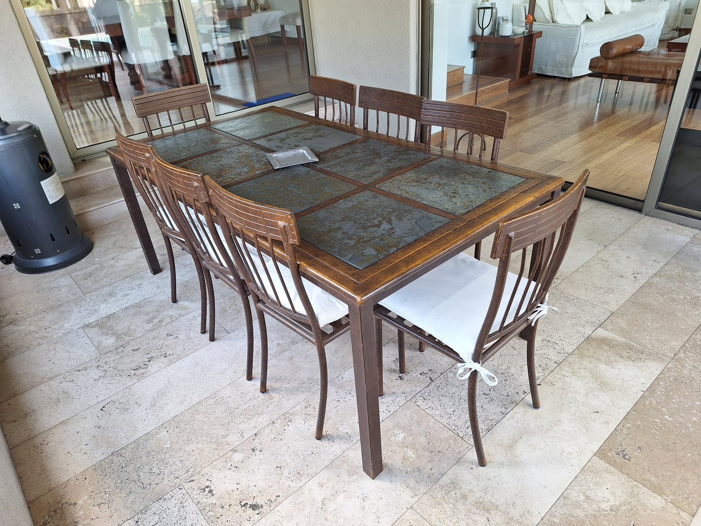 Mesa Terraza - Comedor Fierro c/8 Sillas