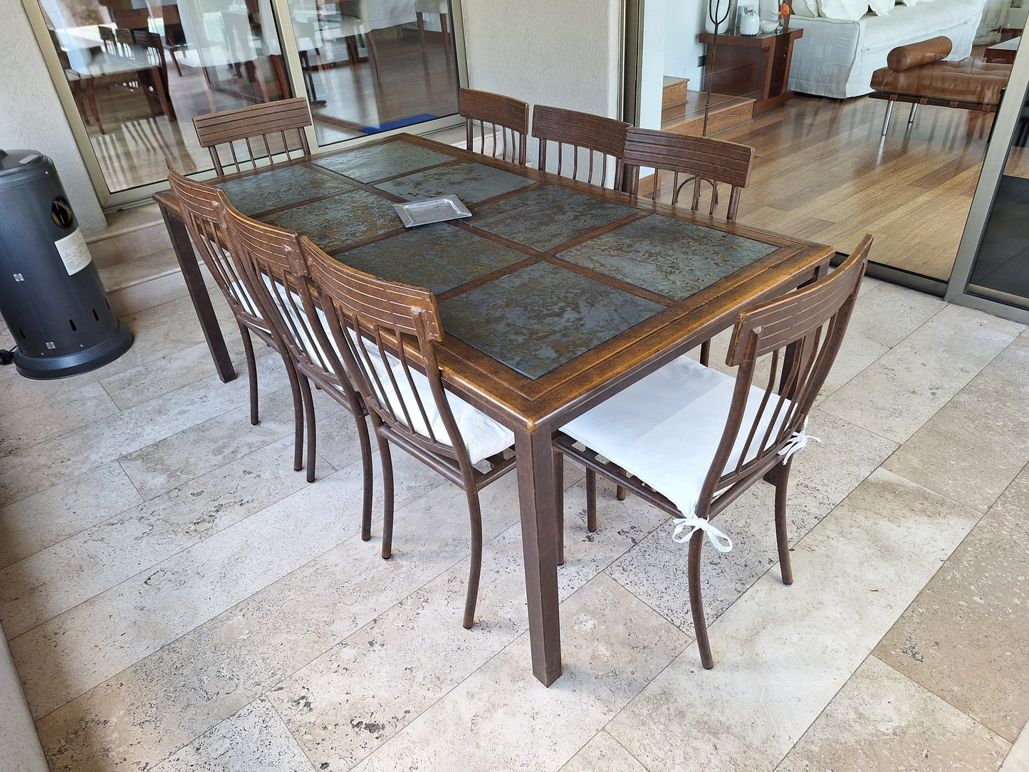 Mesa Terraza - Comedor Fierro c/8 Sillas