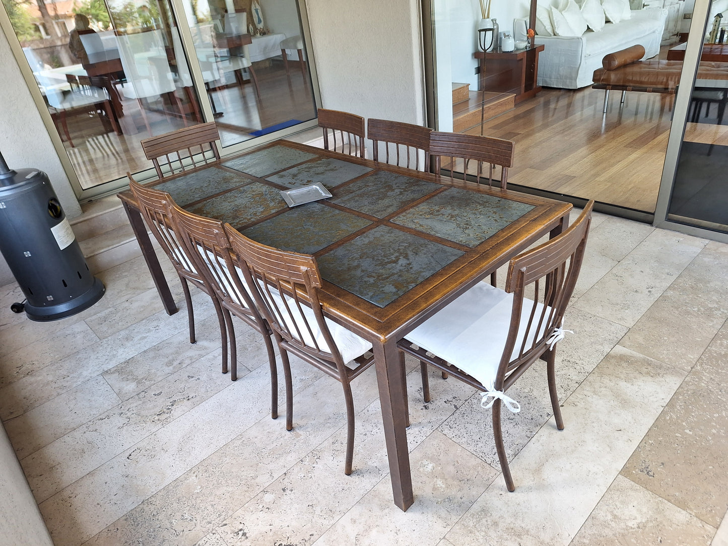 Mesa Terraza - Comedor Fierro c/8 Sillas