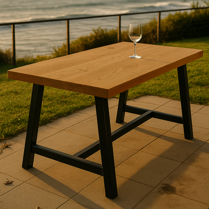 Mesa Comedor Terraza - Fierro Madera - 200x90x78