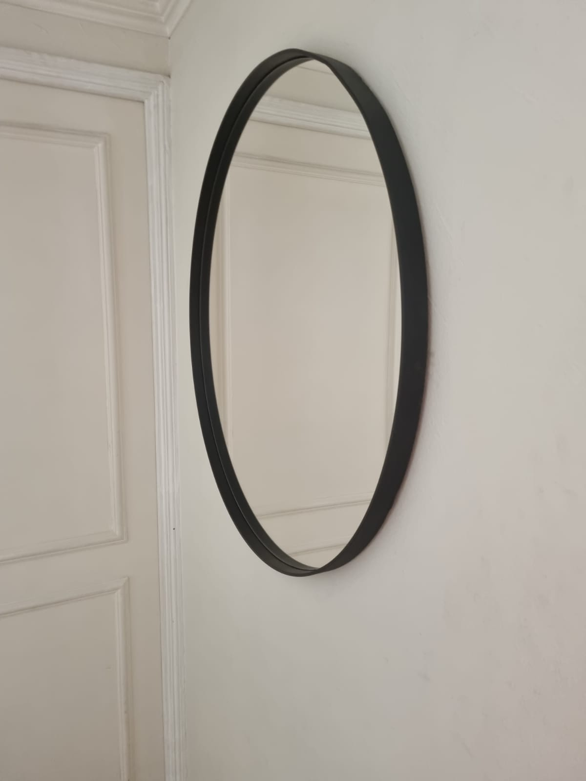 Espejo Redondo Pared - Modelo Negro 80cm