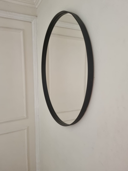 Espejo Redondo Pared - Modelo Negro 80cm