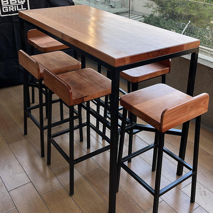 Mesa Alta de Terraza con 6 pisos - Fierro y Roble  - 150x70x95