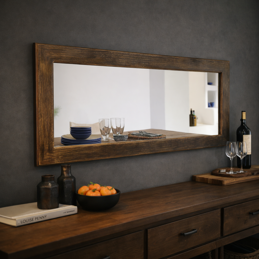 Espejo Pared Madera - Modelo Retro Oscuro