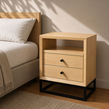 Velador Industrial Fierro Madera - Modelo Tokio