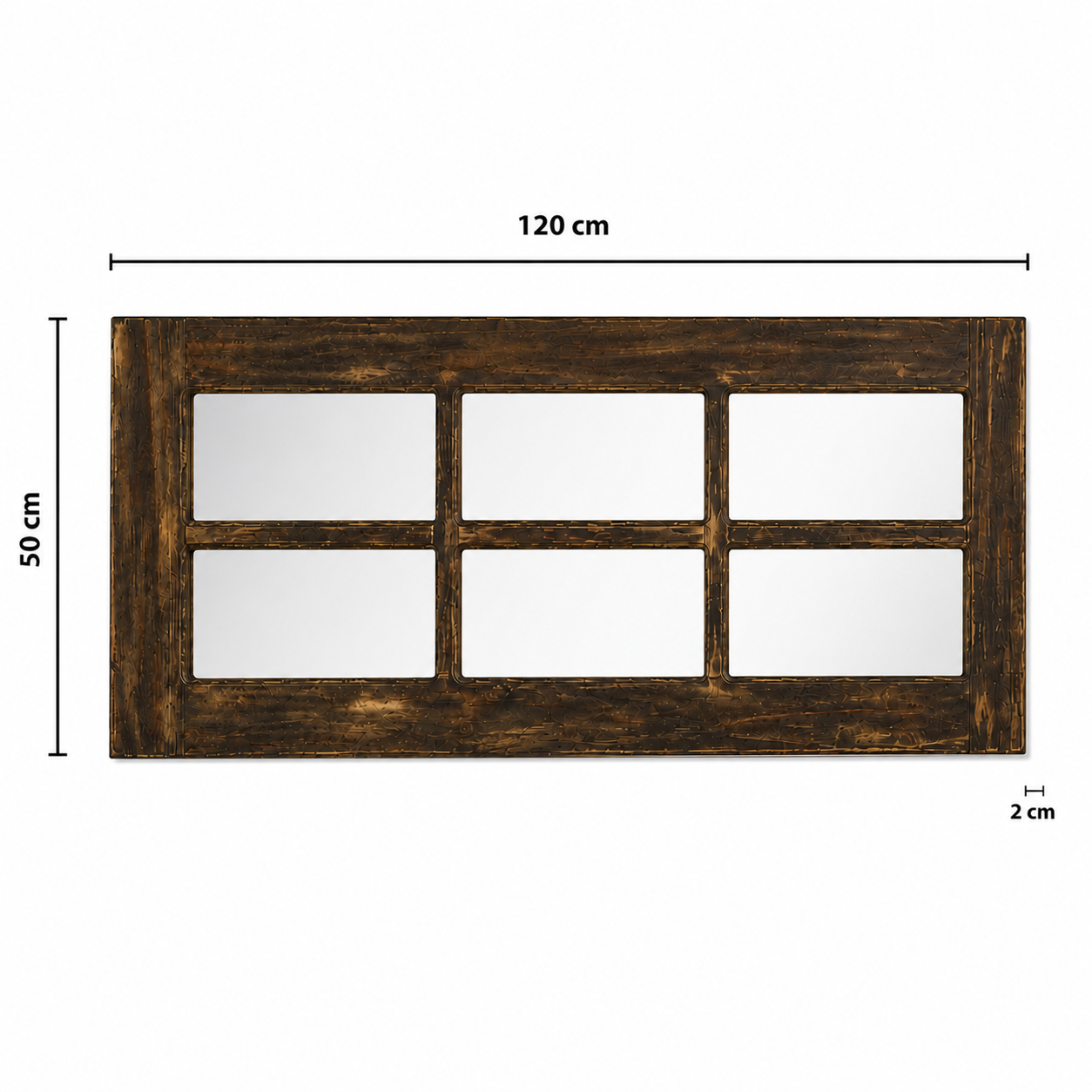 Espejo Pared Madera - Linea Retro Ventanal Oscuro